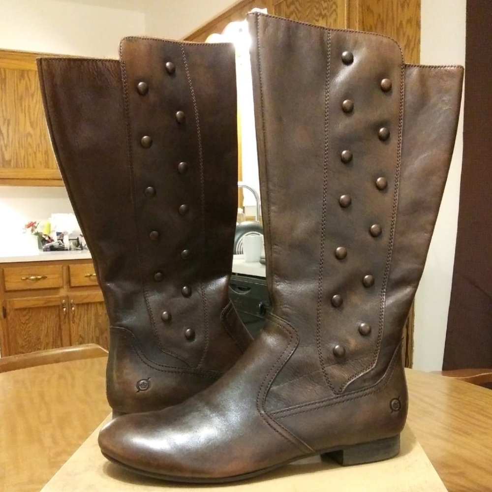 Born Martika Cognac Leather Boots Size 9